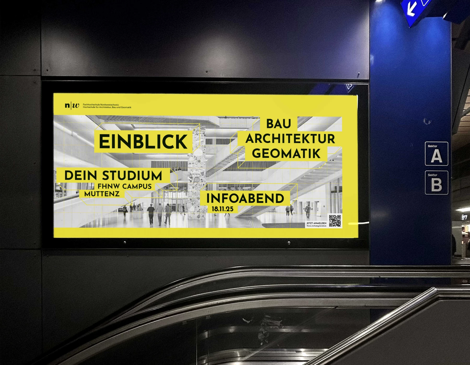 Plakat am Bahnhof SBB