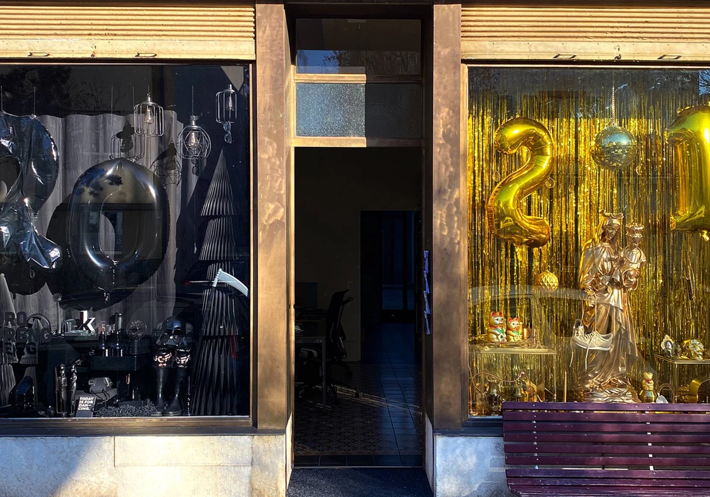 Schwarz und Gold Schaufenster